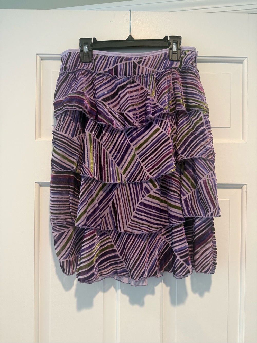 Cynthia Steffe Lavender & Purple Tiered A-Line Skirt